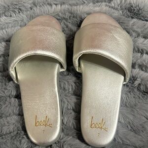 Beek Women's Metallic Slide Sandals